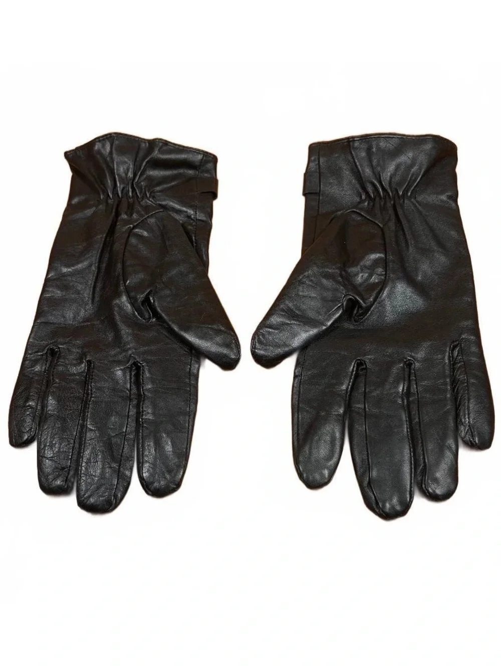 Michael Kors Black Leather Gloves with MK Logo Accent